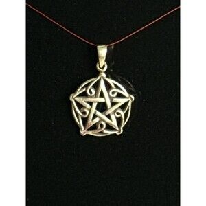 Pentagram of Brisingamen Celtic Pentacle Star 925 Solid Sterling Silver Pendant